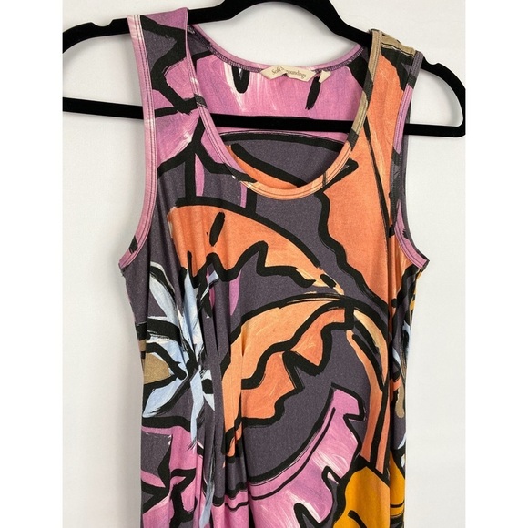 Soft Surroundings Women's‎ Joylyn Cinched Waist Palm Leaf Print Maxi Dress - PXS - Picture 4 of 10